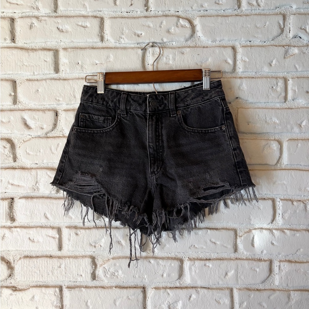 Black Distressed Denim Women’s Shorts